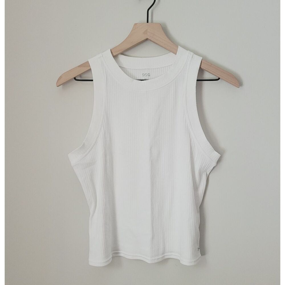 DSG Ribbed Cropped White Tank Top Size Extra Large